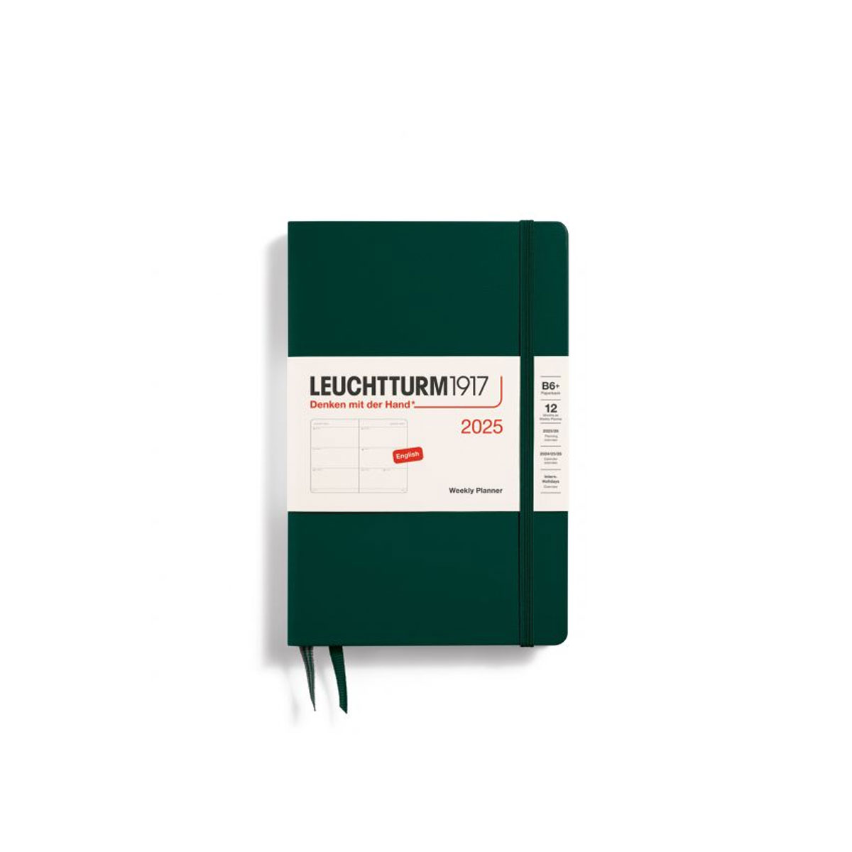 Planotajs-2025,-Weekly,-Forest-Green,-B6+,-Hardcover,-Leuchtturm Leuchtturm1917 2025.gada plānotājs ikdienai, darbam