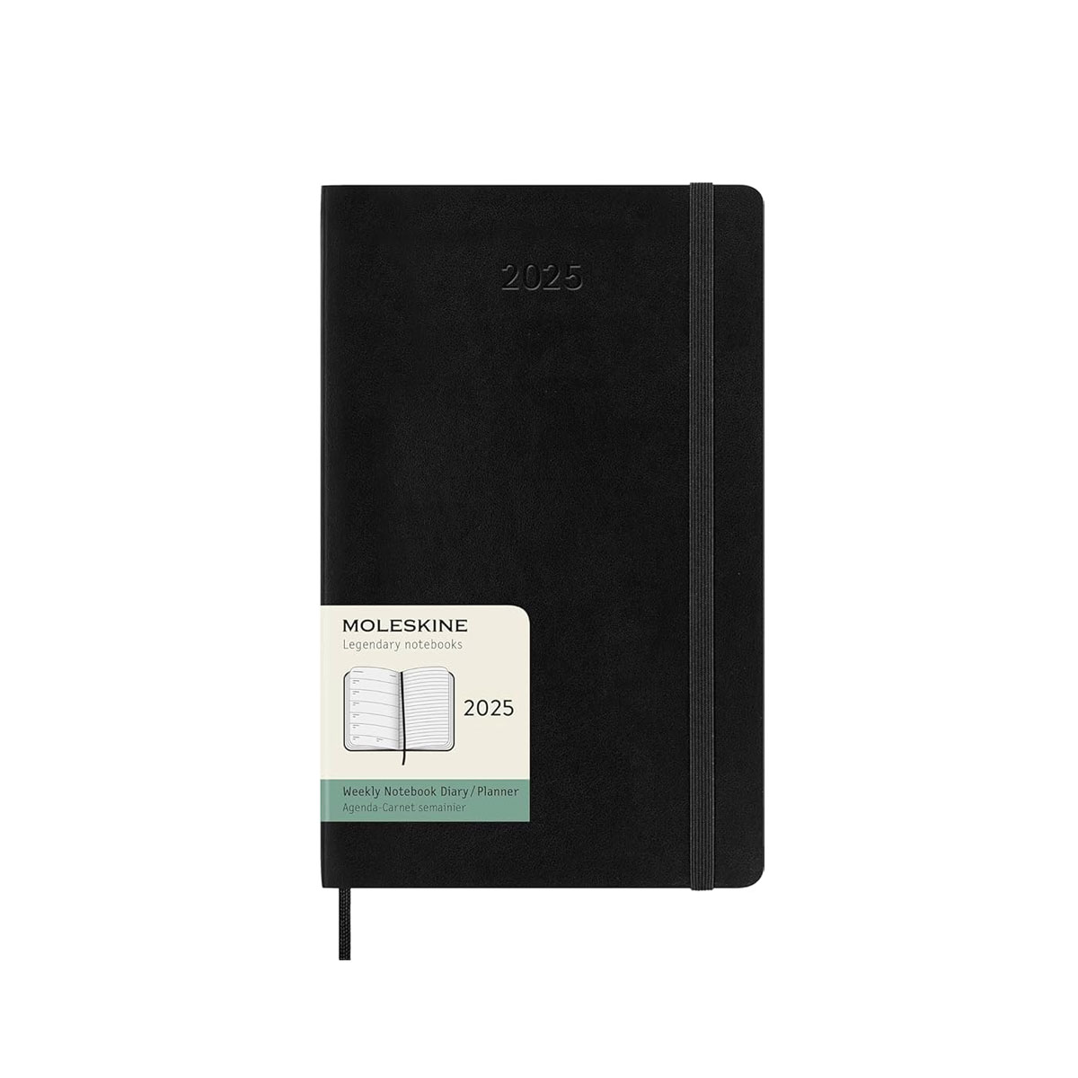 Planotajs-Moleskine-2025,-13-x-21-cm,-Weekly,-Soft-Cover,-Black Moleskine 2025.gada plānotājs ikdienai, darbam