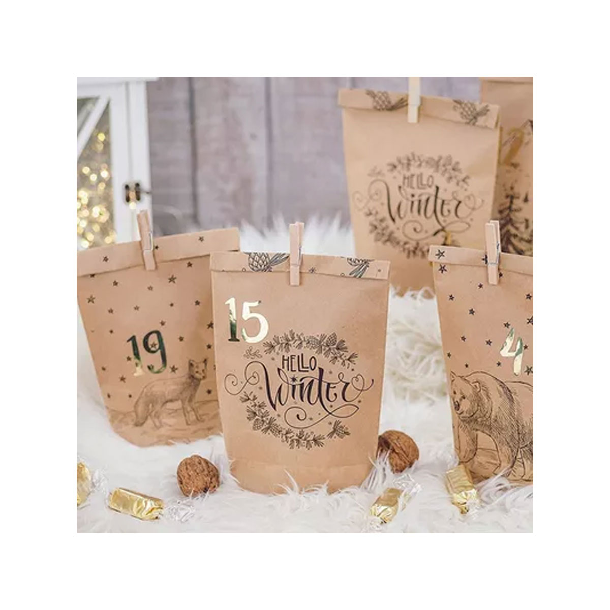 2_Adventes-kalendars---papira-tutas,-Kraft,-Black,-24-gab