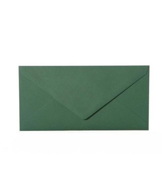 DL izmēra aploksne Dark Green, ar trijstūra veida aizdari