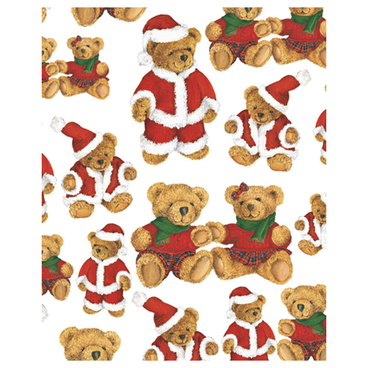 Davanu-iesainojamais-papirs-Christmas-teddy-bears,-loksne
