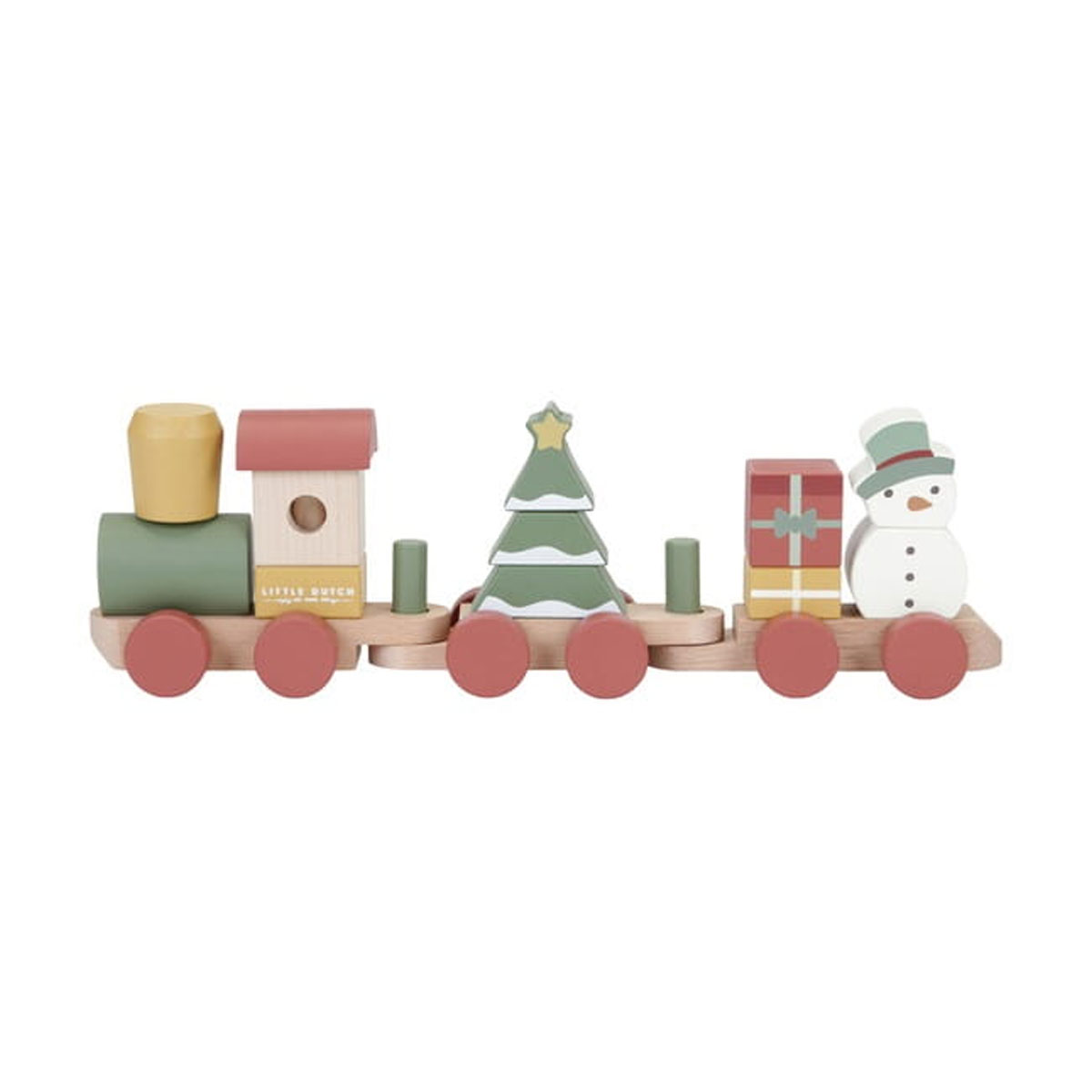 Koka-rotallieta-Stacking-train,-Christmas,-Little-Dutch