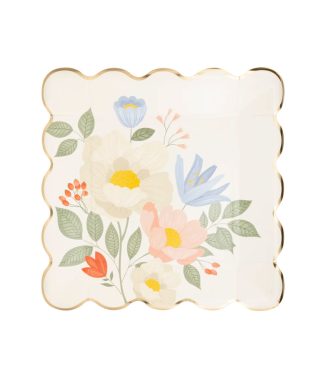 Papīra šķīvji Floral Corner Plate , 8 gab., My Mind's Eye