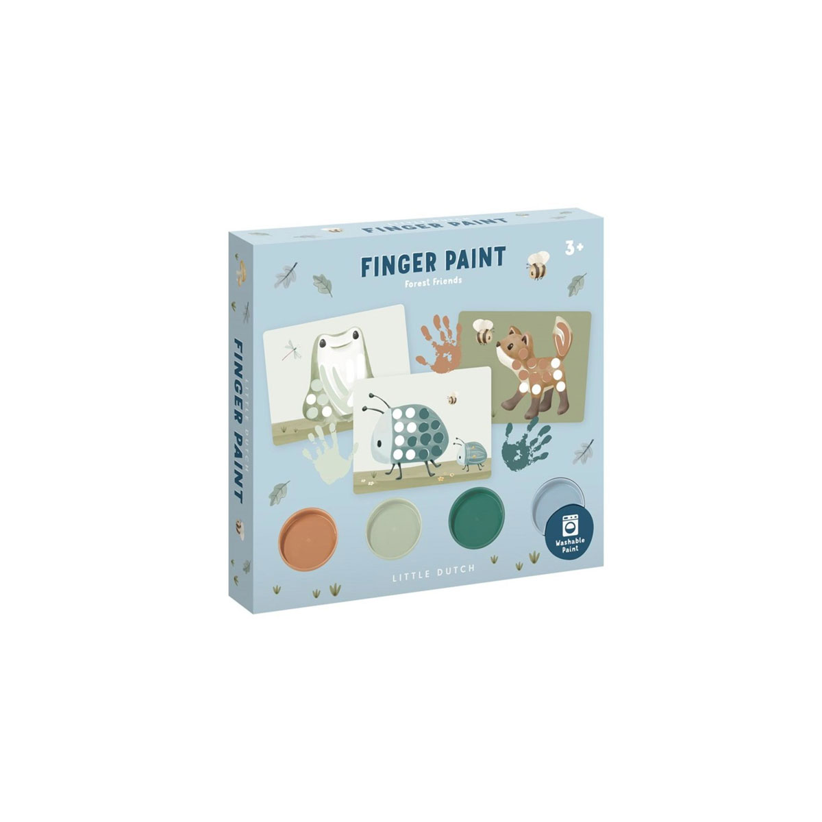 Pirkstinkrasu-un-kartisu-komplekts-Finger-Paint,-Little-Dutch