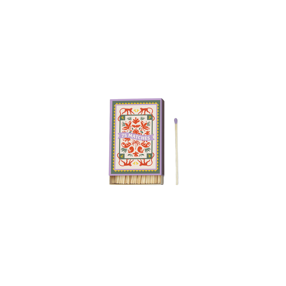 Serkocini-A-Dopo-Boxed-Matches,-Jungle,-Lavender,-DesignWorks-Ink