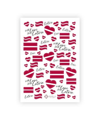 Sticker sheet With love from Latvia, Manilla