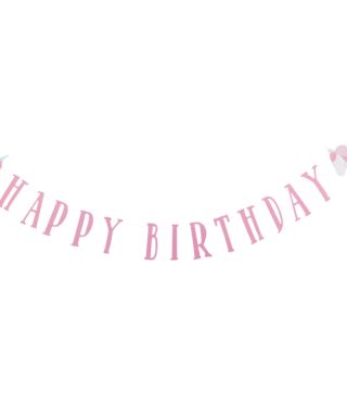 Virtene Pink Unicorn Happy Birthday Banner, My Mind's Eye