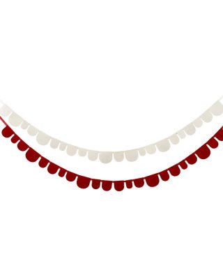 Virtene Red and Cream Scalloped Felt Banner Set, My Mind's Eye