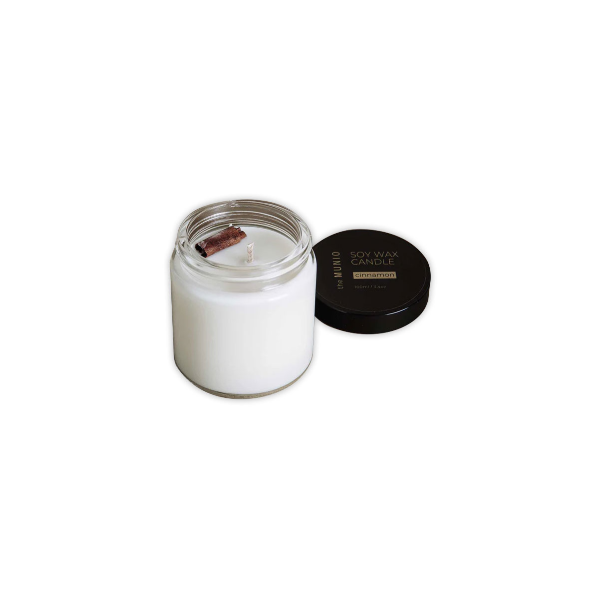 Sojas-vaska-svece-Kanelis,-stikla-trauka,-100-ml,-Munio