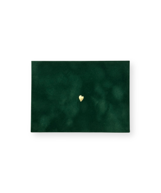 Envelope Heart, Green, Velvet, Manilla