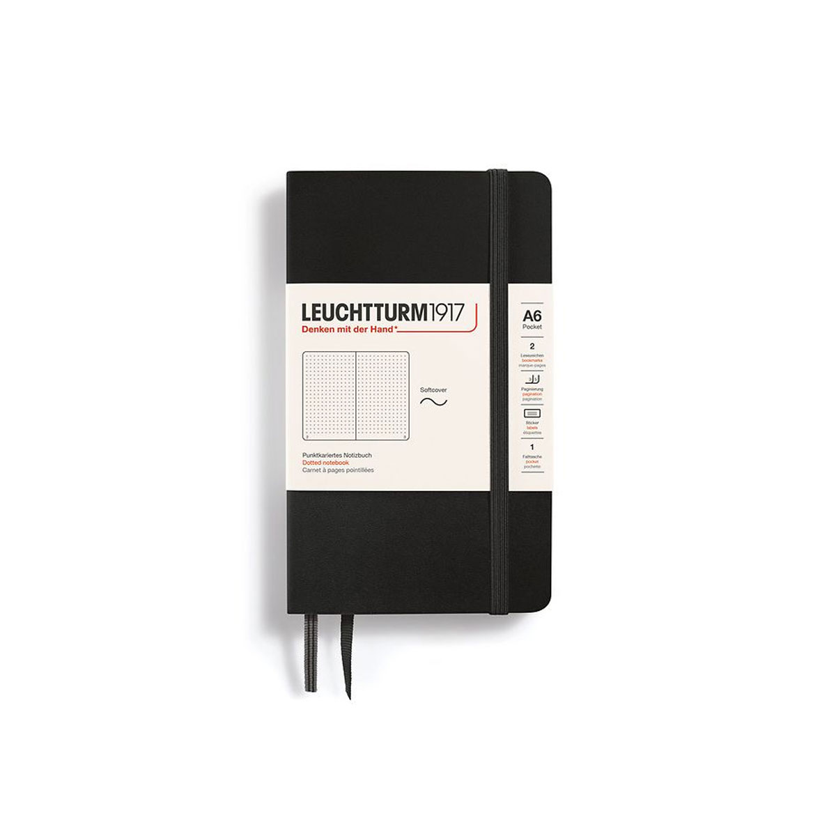 Piezimju-gramata-Pocket,-Black,-Softcover,-punktotas,-A6,-Leuchtturm1917