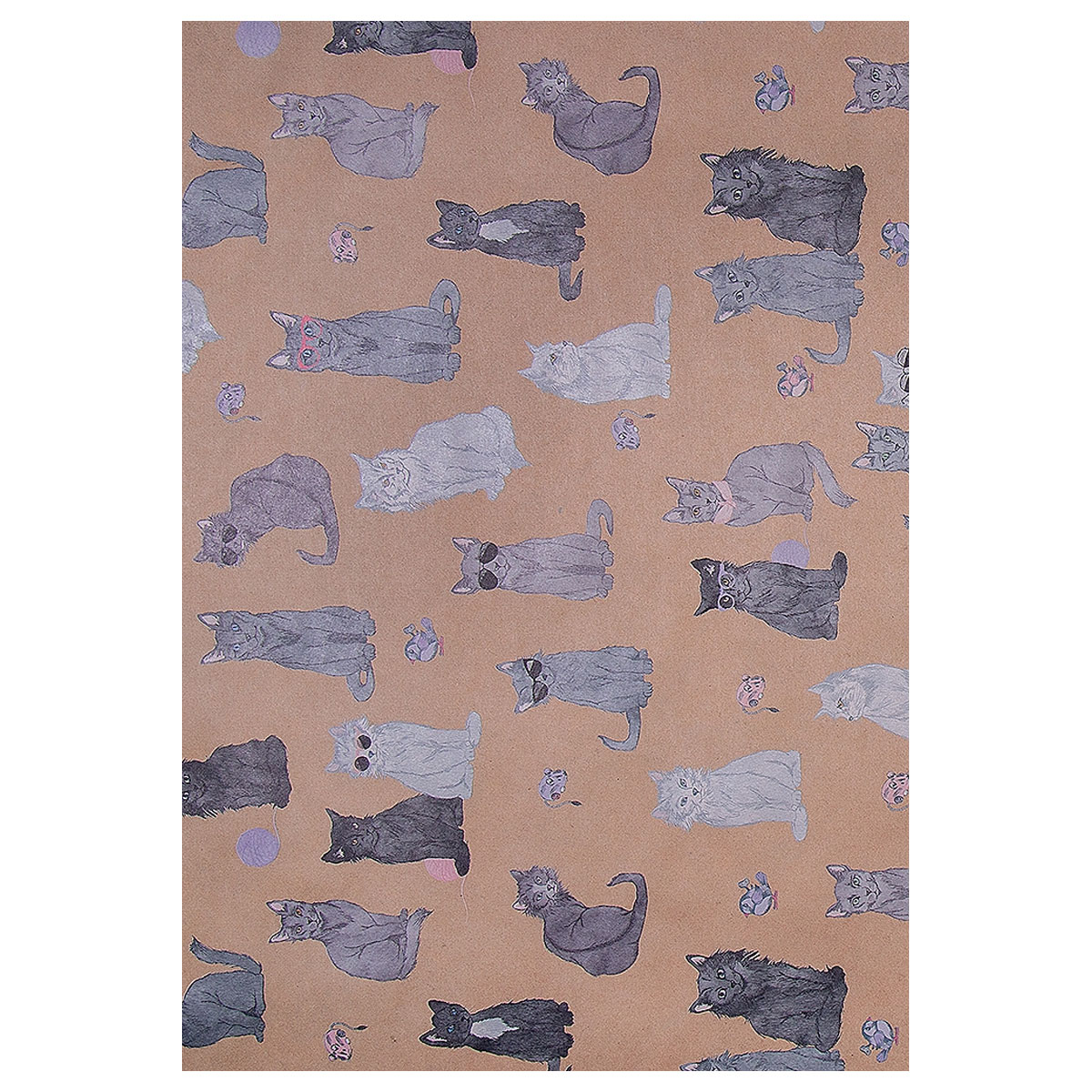 Davanu-iesainojamais-papirs-Cool-cats,-loksne