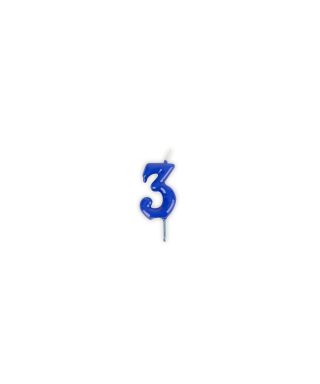 Dzimšanas dienas svece Nr. 3, blue