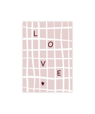 Card Love, Pink Checkered, Manilla