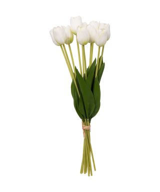 Mākslīgie ziedi White Tulips, 10 gab.