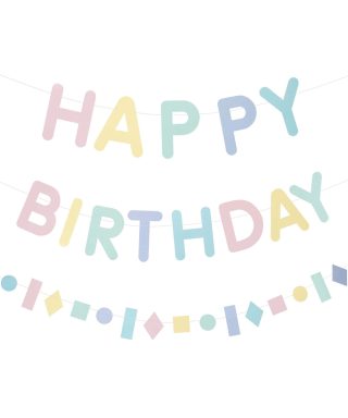 Papīra virtene Pastel Happy Birthday, 3 m., My Little Day