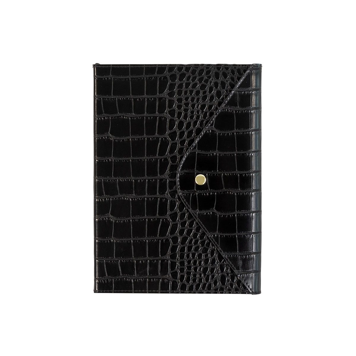Piezimju-gramata-Croco-Noir,-Leather-,-A5,-tuksas-lapas