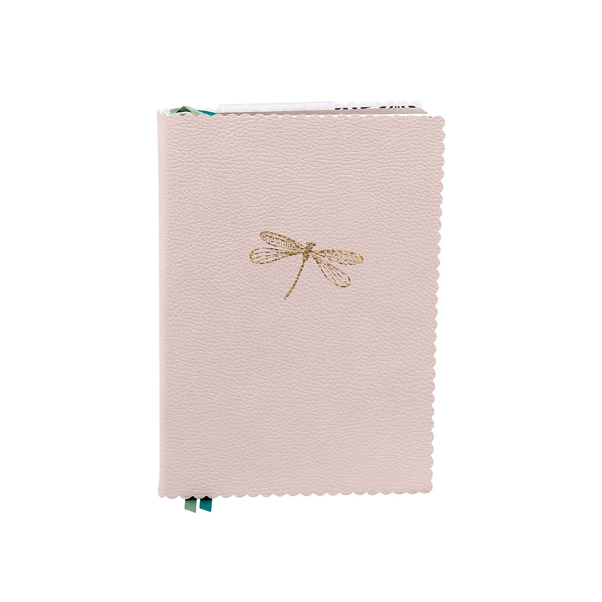 Piezimju-gramata-Gold-Dragonfly,-leather,-punktotas,-A5