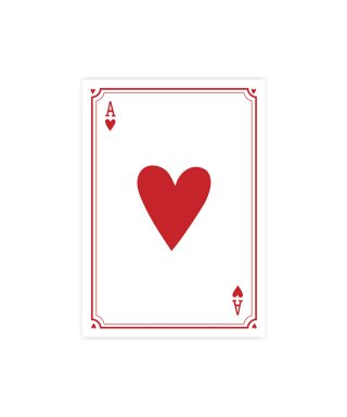 Card Ace, Love, scratch-off sticker, Manilla