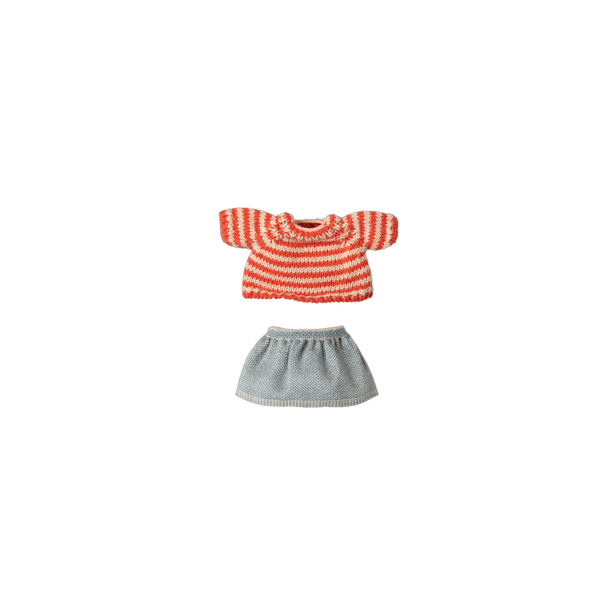 Apgerbs-pelei-Knitted-sweater-and-skirt,-Big-sister,-Maileg