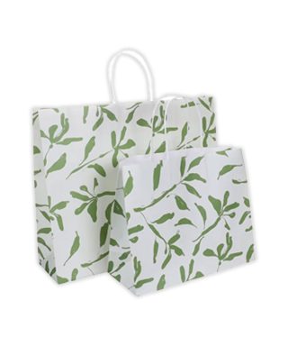 Papīra maisiņš Leaves, basil, 32 cm x 12 cm x 25 cm