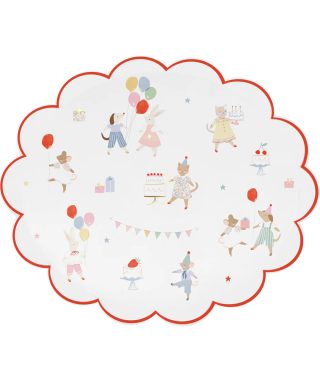Papīra šķīvju komplekts Animal Friends Dinner Plates, 12 gab, Meri Meri