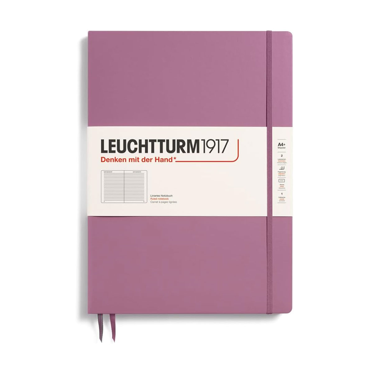 PiezImju-gramata-Master-Slim-A4+,-Dusty-Rose,-liniju,-Leuchtturm1917