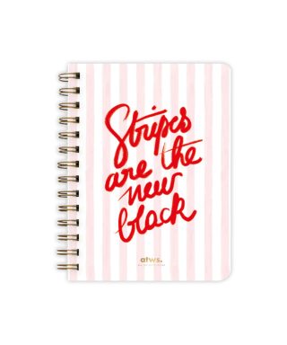Piezīmju grāmata ar spirāli Stripes new Black, līniju, All the ways to say