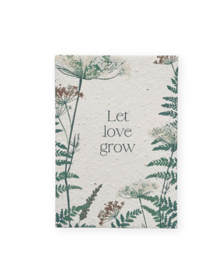 Manilla Kartīte Let love grow. Sēklu kartīte tavam svētku sveicienam.