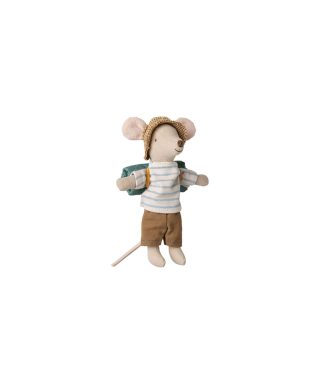 Mīkstā rotaļlieta Lielais peļu brālis, Hiker mouse, Stripes, Maileg