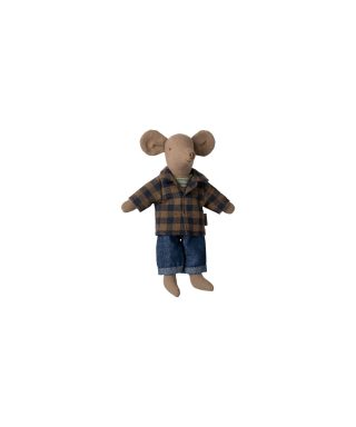 Mīkstā rotaļlieta Peļu Tētis, Dad mouse, Light brown, Maileg