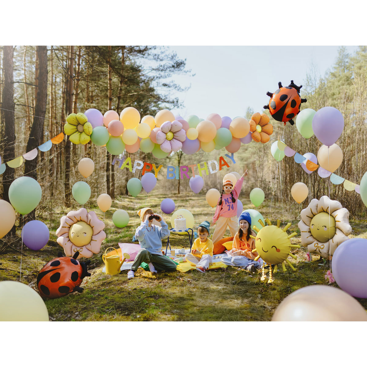 2_Balons-Daisy-garlands,-Foil-Balloon,-4-gab