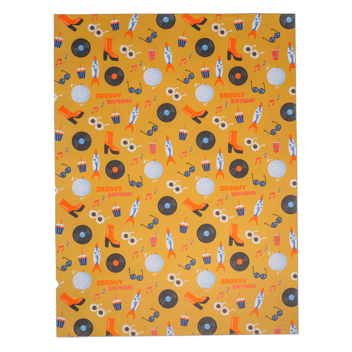 Davanu-iesainojamais-papirs-Groovy-Birthday,-Retro,-loksne