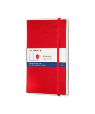 Piezīmju grāmata Paper Tablet, punktotas lapas, Red, 13x21 cm, Moleskine