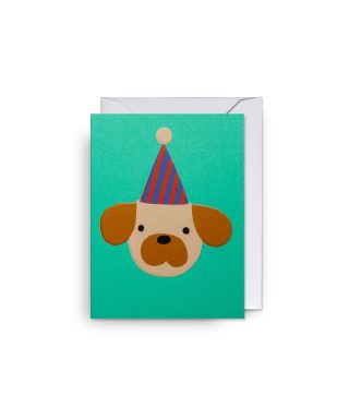 Mini kartīte Party Hat Dog
