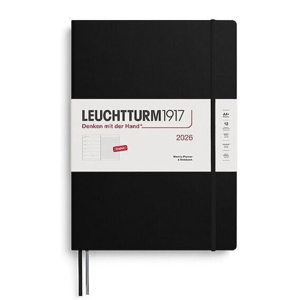 Planotajs-2026,-Weekly-&-Notebook,-A4+,-Black,-Leuchtturm1917
