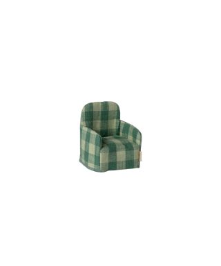 Rotaļu krēsls Folding chair, Mouse, Green check, Maileg