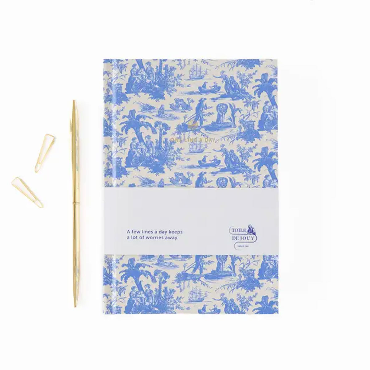 3_Piezimju-gramata-Toile-De-Jouy,-Blue,-One-Line-a-day,-Jungle,-A-Journal