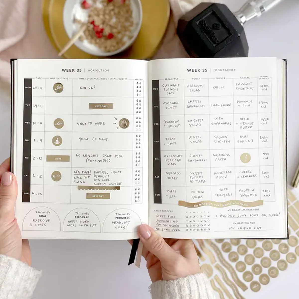 5_Planotājs-Fitness-Planner,-Workout-and-Meal-Planner,-Curve,-Blush-and-Gold