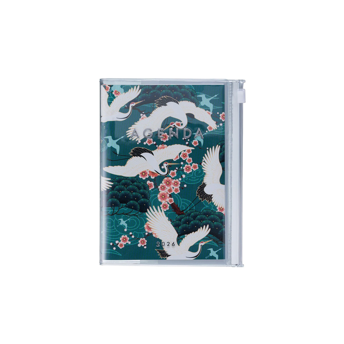 Akademiskais-planotajs-A6,-Japan-_Birds-Green,-2025_2026,-Weekly-Vertical,-Marks