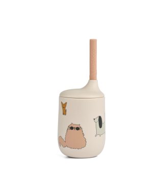 Krūze Ellis Sippy, ar salmiņu, Cats and Dogs / Sandy, Liewood