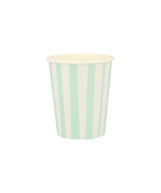 Papīra krūzītes Mint Stripe Cups, 8 gab , Meri Meri