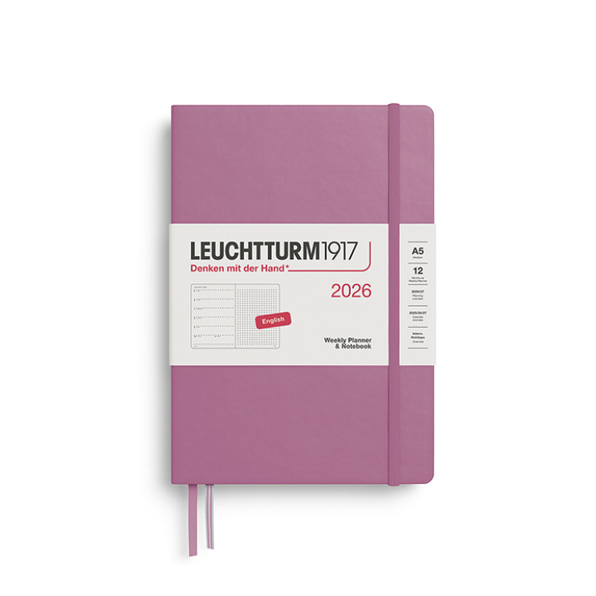 Planotajs-2026,-Dusty-Rose,-A5,-Weekly-&-Notebook-Dotted,-Leuchtturm1917