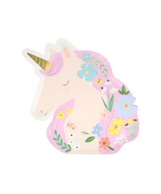 Šķīvji Meadow Unicorns Shaped Plates, 8 gab., Meri Meri