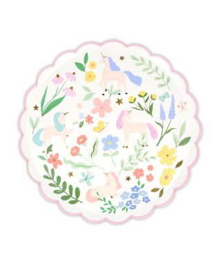 Šķīvji Meadow Unicorns Side Plates, 6 gab., Meri Meri