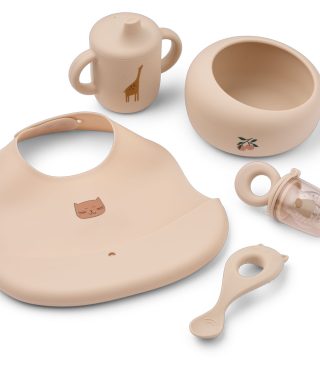 Trauku komplekts Mileah Baby Mealtime Set, Apple blossom, Liewood