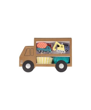 Kūciņu dekorēšanas komplekts Construction Cupcake, 24 gab., Meri Meri