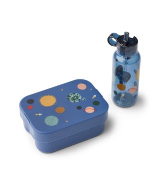 Pusdienu kārbas un pudeles komplekts Chelsey, Universe / Classic navy, Liewood