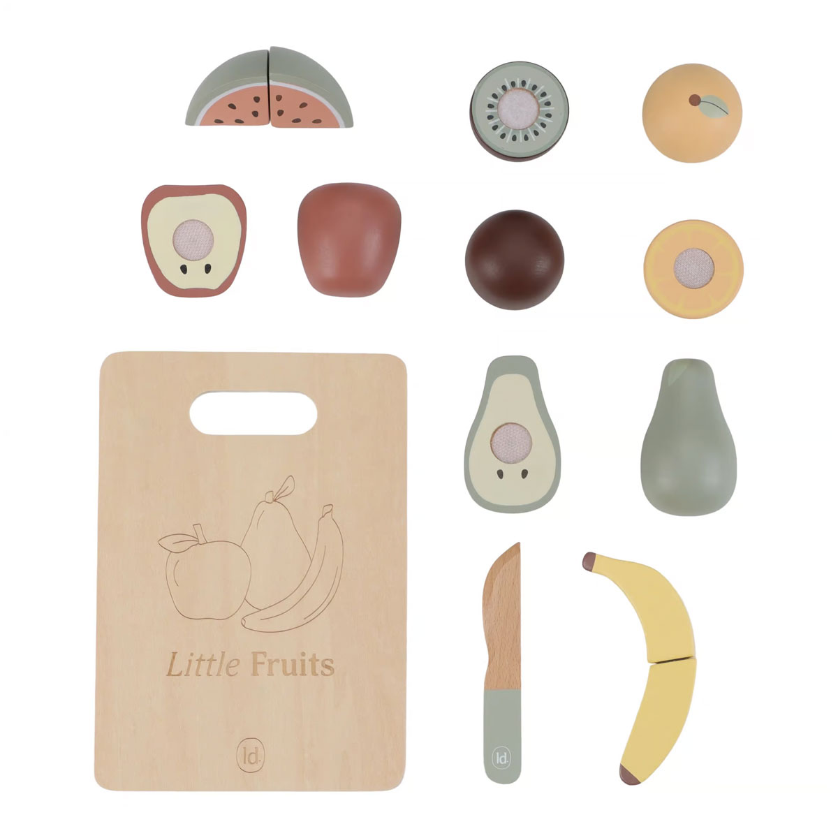 4_Spelu-komplekts-Slicing-Fruit,-koka,-Little-Dutch
