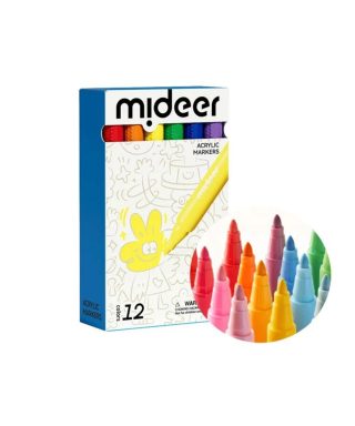 Acrylic markers Ultra soft, Round Nib, 12 pcs., Mideer